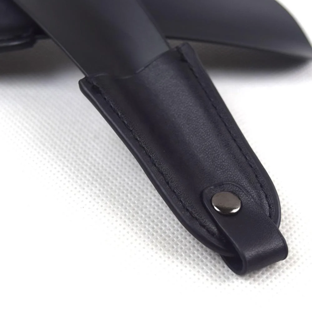 Hottest 16cm Paint Spraying Black Shoe Horn With Leather Handle