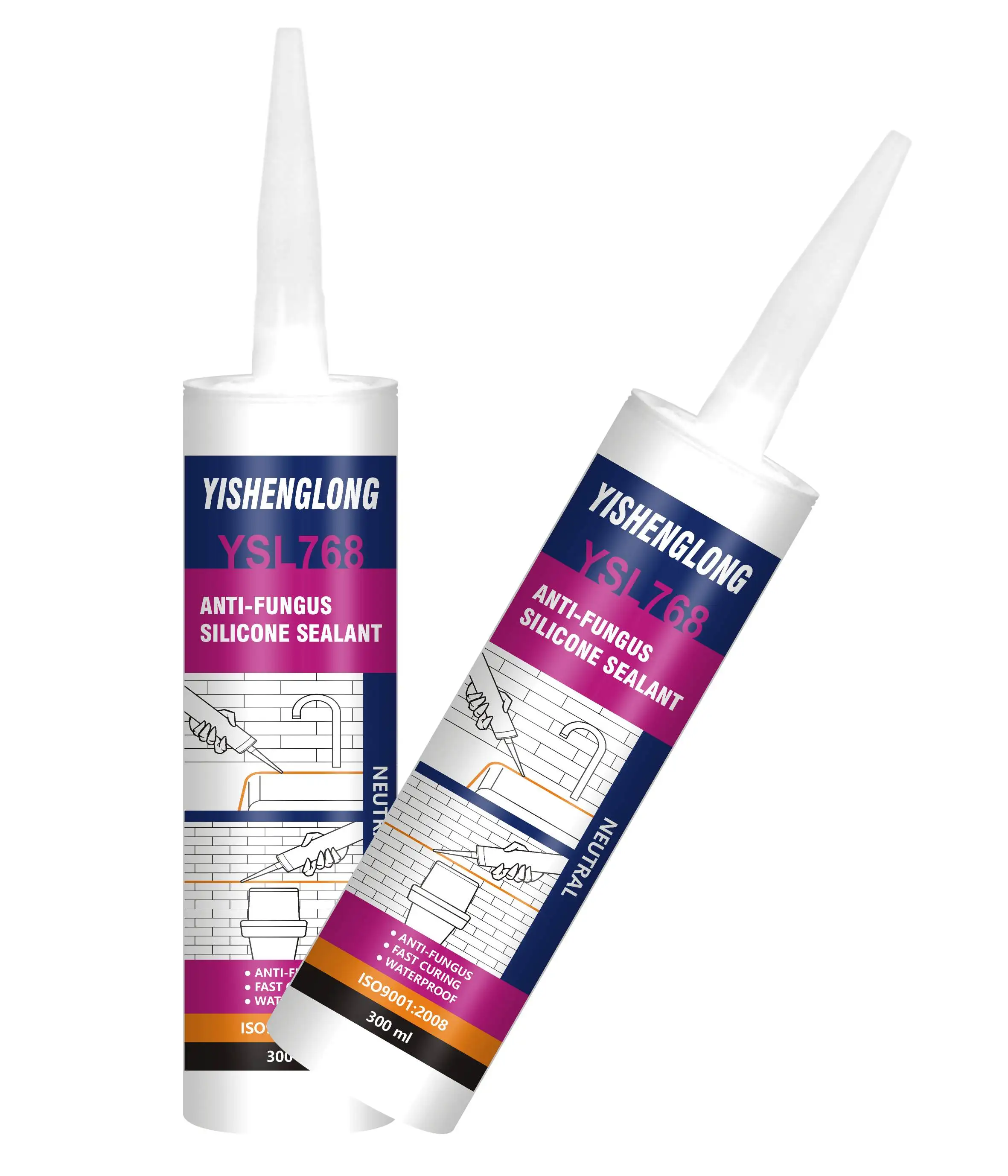 YSL-768 кухня ясный клей-герметик шовный заполнитель прозрачный нейтральный силиконовый герметик медленно лечения