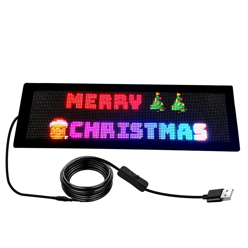 Glowing Advertising LED Screen Flexible Scrolling LED Matrix Panel Programmable Messages Display Images Slogan Party LED Screen