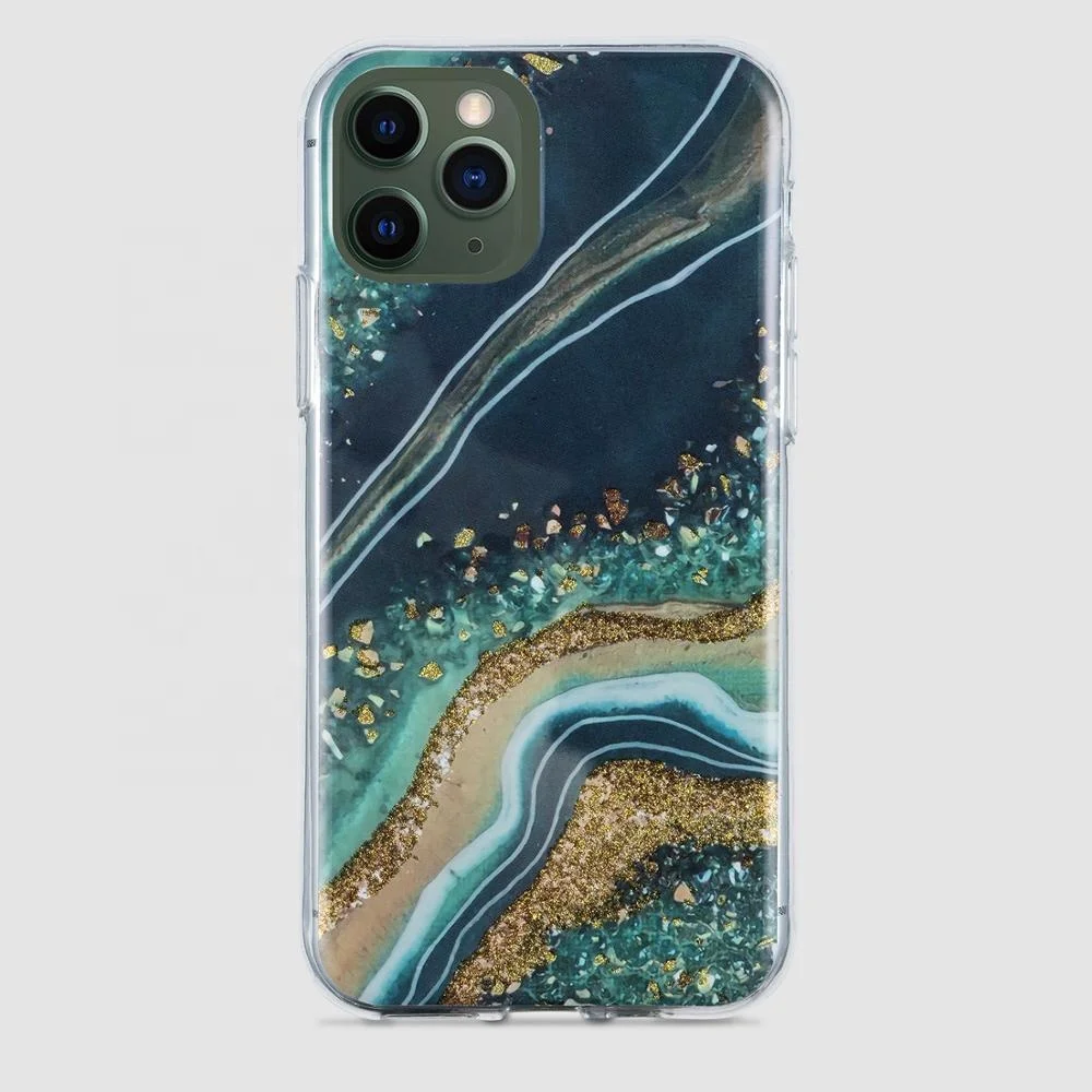 2020 New Arrival Green Marble TPU Phone Case For iPhone XI XS XR X 8 7 6 5S Marble Case
