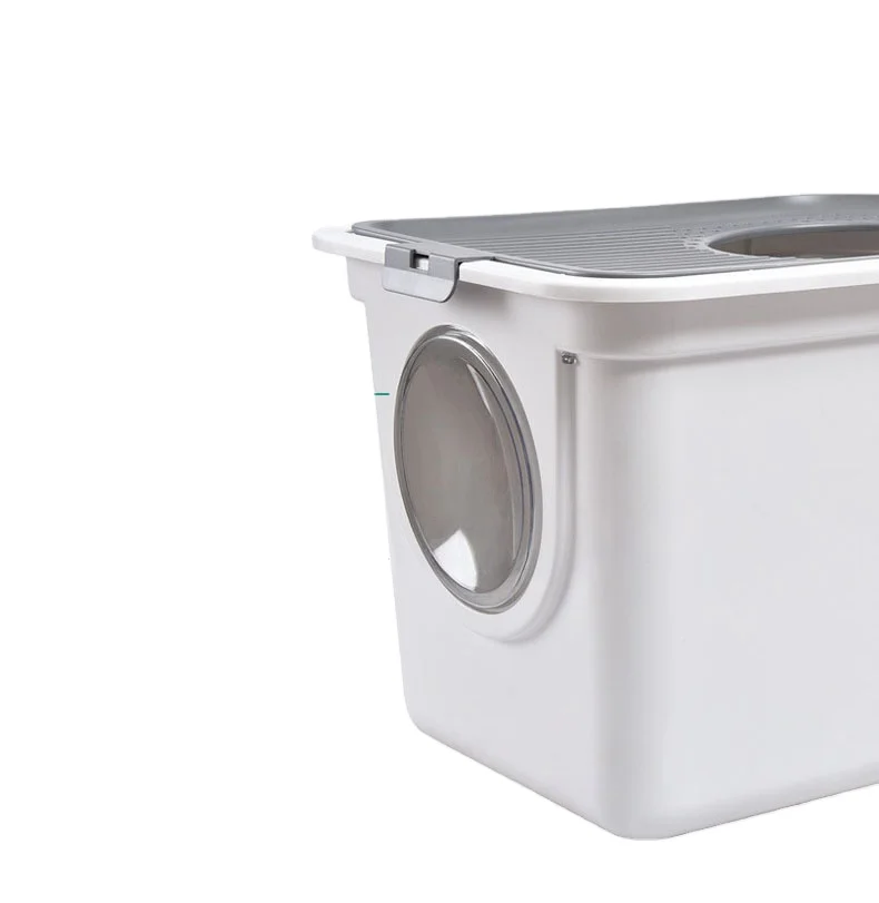 
Quick Delivery Fashion Cat Clean Up Products Plastic Large Space Enclosed Training Cat Toilet Box Cat Litter Box Mat Sandbox 