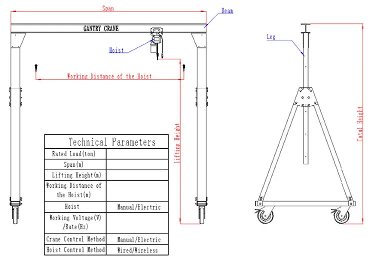 Small Gantry Crane portable A Frame Hoist portable Gantry Hoist For Sale Portable Gantry A Frame Hoist