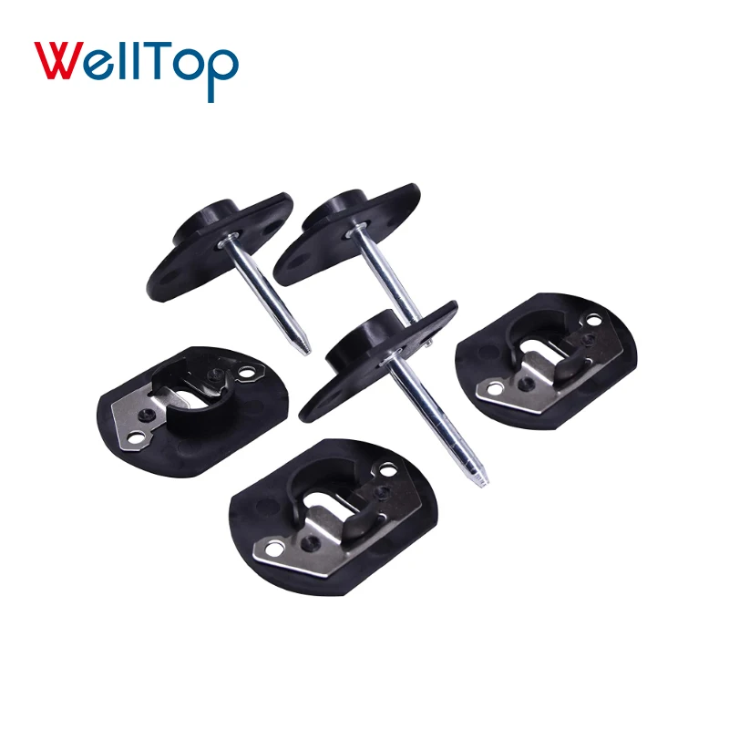 14.102 WELLTOP New 4 Sets Black Furniture Connector Pin Style Replacements Part Couch Sectional Sofa Connector