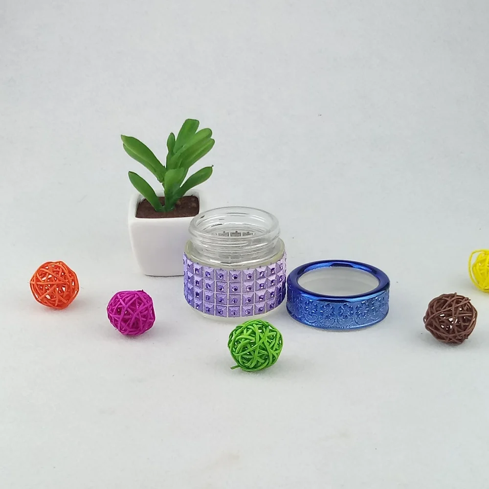 Mini beaded design airtight glass honey jar