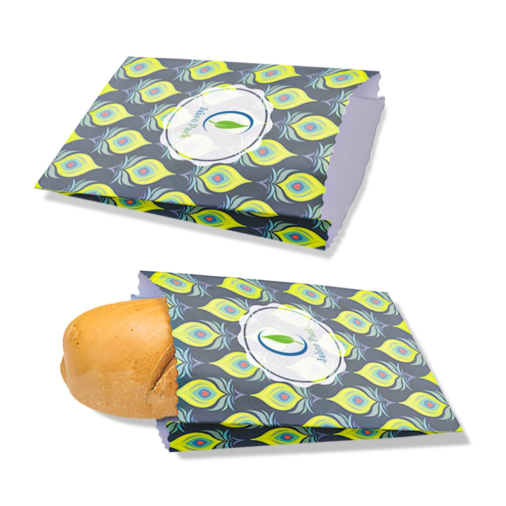 Custom Printed Food Grade Fast Food Take Away Biodegradable Grease Proof Paper Bag Hamburger Packaging Bag For Take Away Food