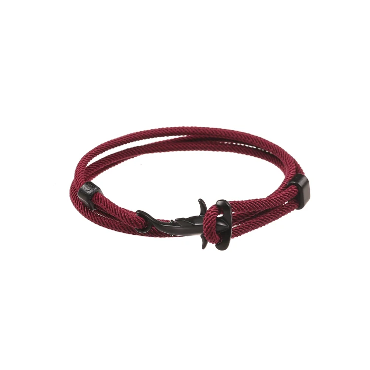 New Design Fashion Accessories Wholesaler Nautical Nylon Rope Black Shark Bracelet