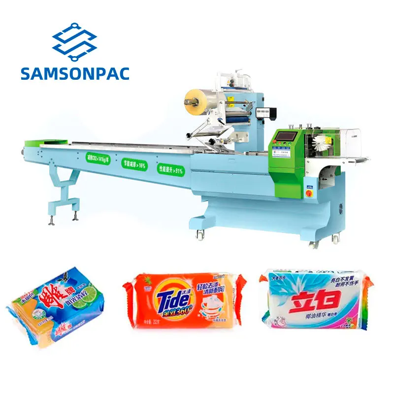 Automatic Exercise Chocolate Books 3 Servo Motor Flow Wrapping Pillow Vacuum Press Packing Machine