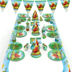 Factory Sale Dinosaur Themed Party  Tableware Set  Disposable  Animal  Birthday Party Celebration in Set Sale