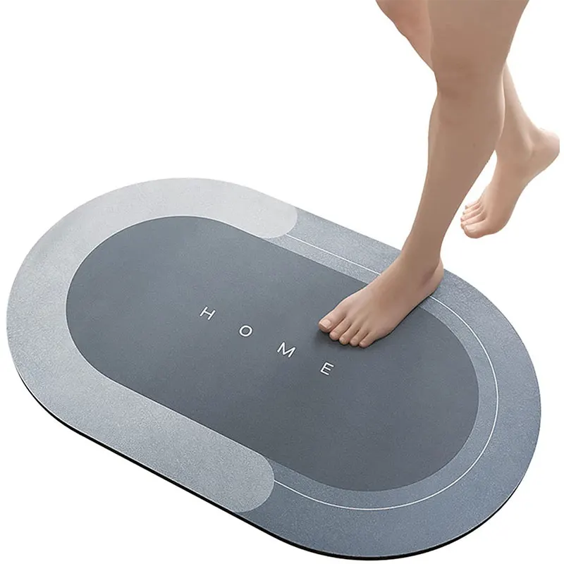 Anti Slip Custom Diatomaceous Absorbent Quick Dry Toilet Floor Bath Diatomite Foot Mat Bath Mats Rug Bathroom