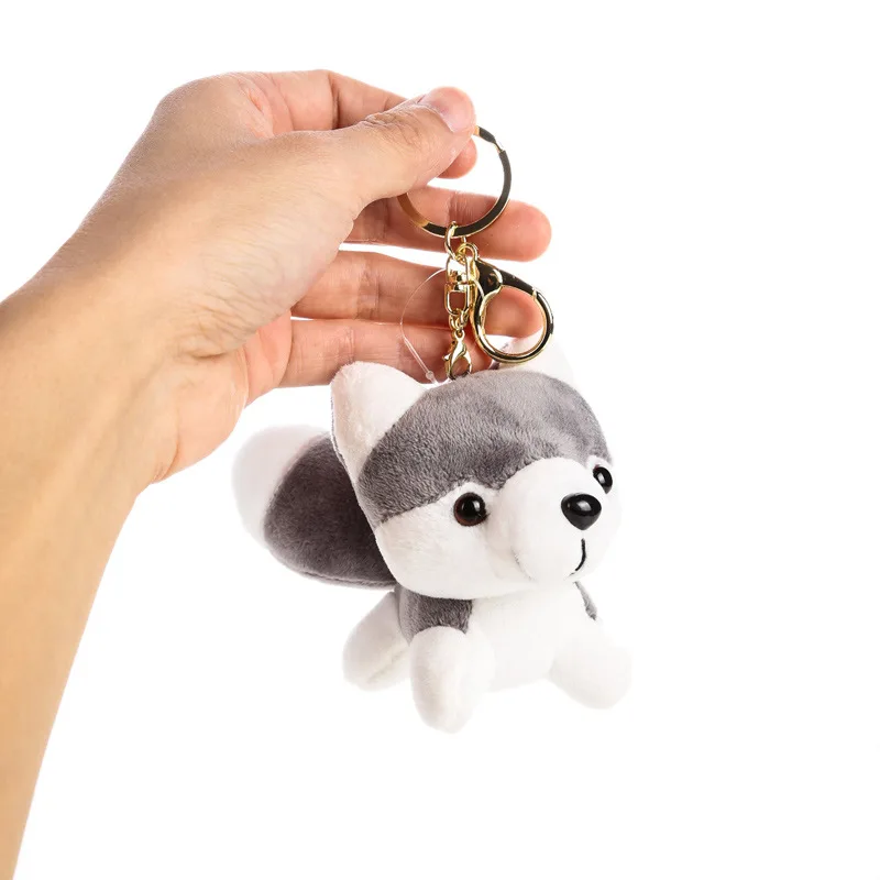 Schoolbag Pendant Little Doll Cute Husky Dog Plush Toys Mini Small Sized Dog Keychain