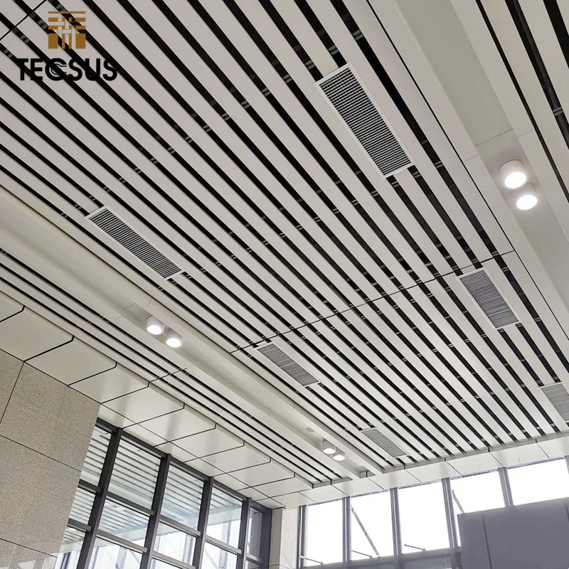 Chinese Factory Suspended Aluminum U Shape Baffle Ceiling Tiles Ceiling Plate Drop Aluminum Strip
