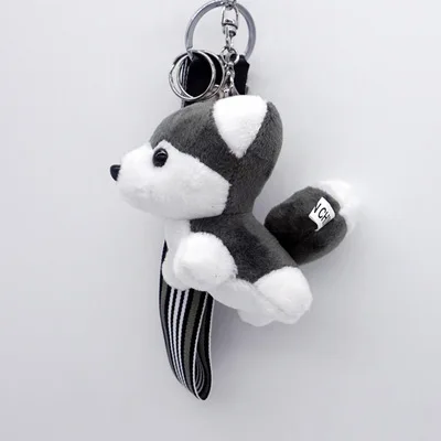 Wholesale Cute Cartoon Animal Husky Decoration for Bag Stuffed Plush Toys Dog Plush Keychain Pendant