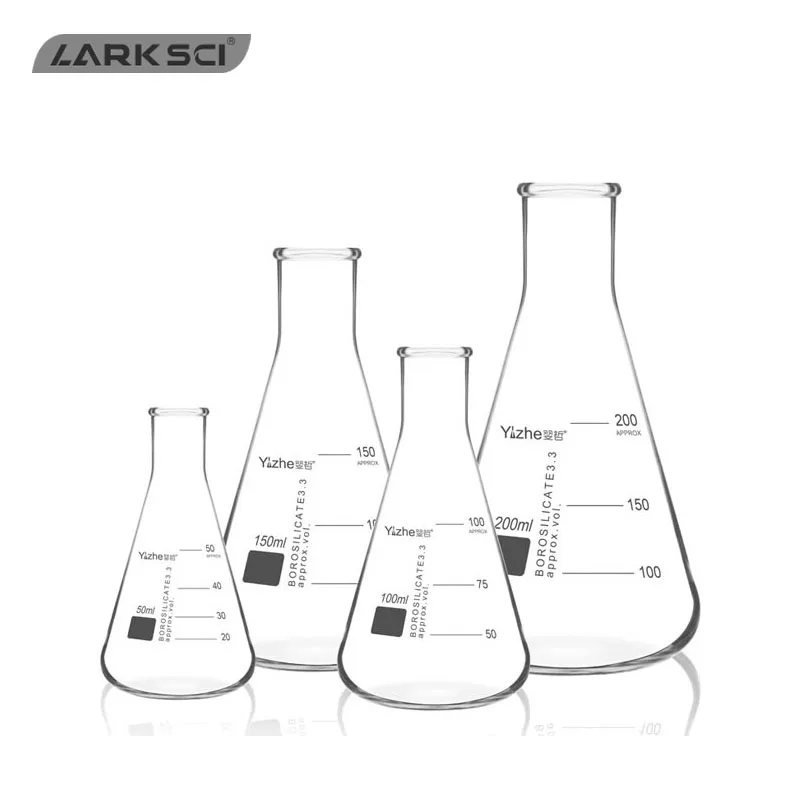 Стеклянная лабораторная колба Larksci Boro 3 стеклянная коническая