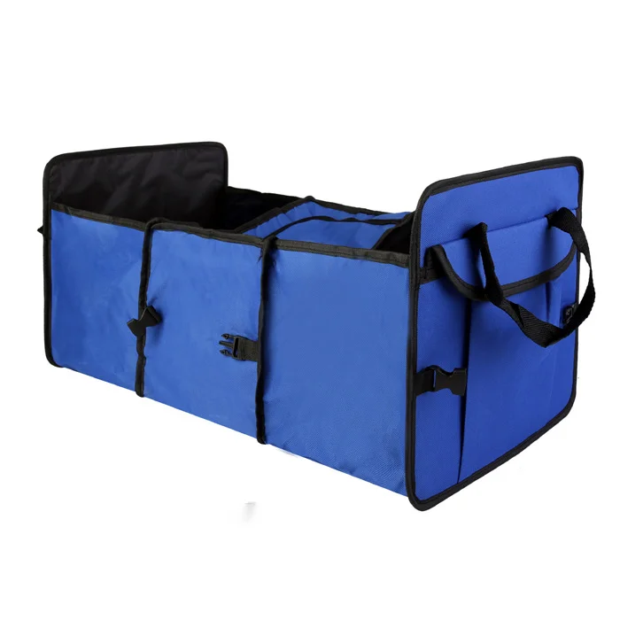 Custom Wholesale Oxford Portable Folding Car Trunk Storage Organizer Box with Insulated Area