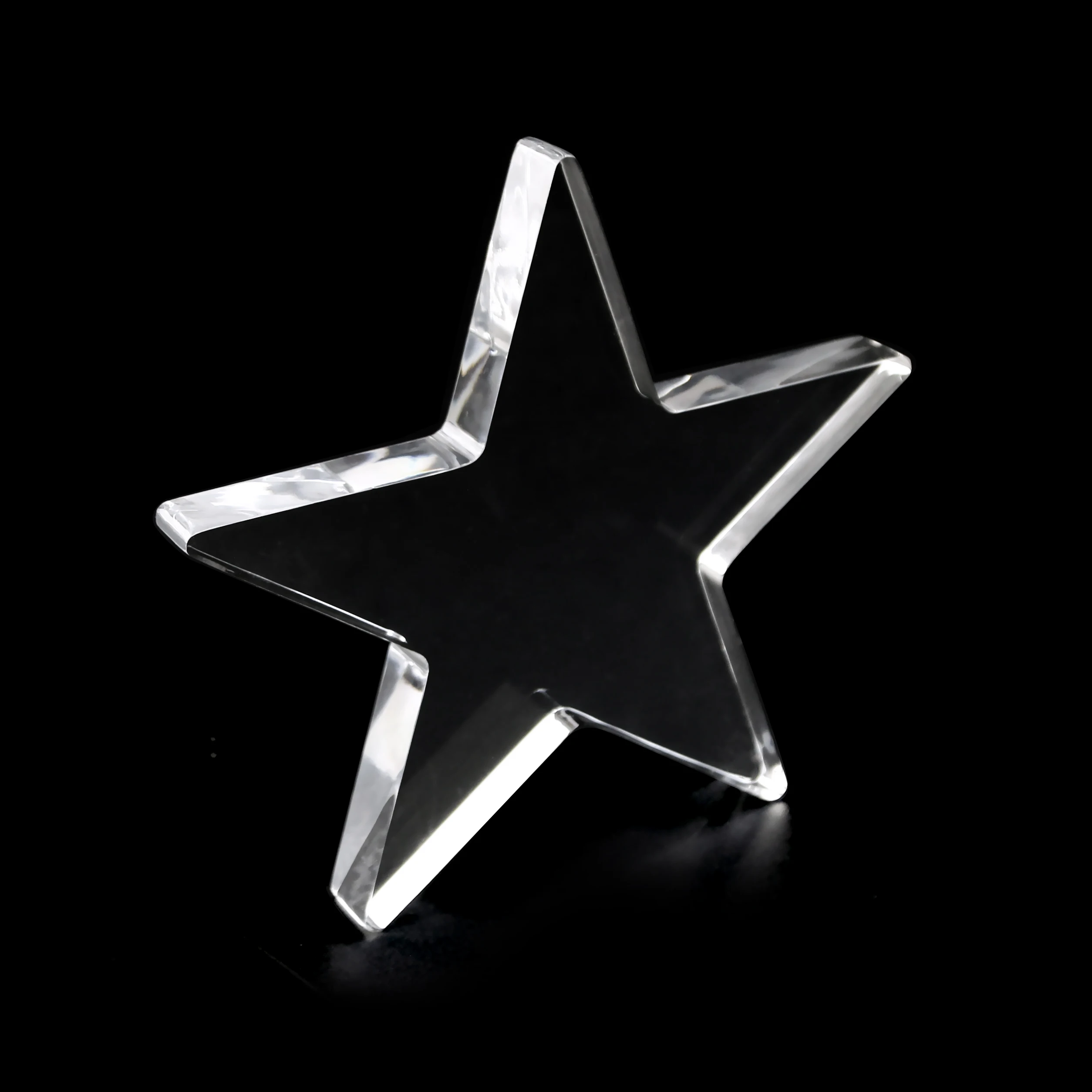 Customized Acrylic Crystal Star Shape Block for Souvenir Trophy Ornament Decoration