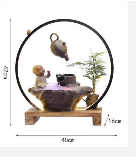 Фонтан со светодиодной сад Настольный фонтан водопад Feng Shui