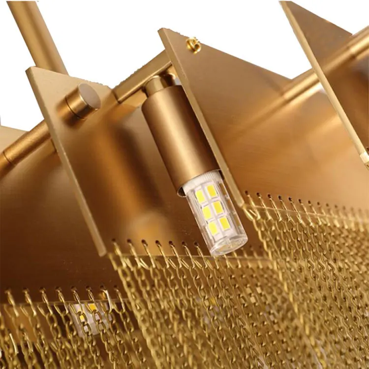 New Italian Design Nordic Fashion Gold Polishing G9 Light Waterfall Chandelier Modern