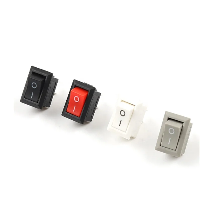 KCD11 2 Pin 10x15mm Mini Push Button Switch SPST 3A 250V AC Snap-in On/Off Boat Rocker Switch 1Black Red White Gray