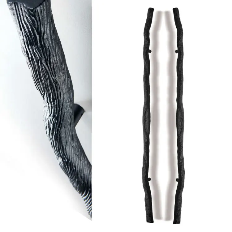 Solid Brass Antique Long Pull Back Door Handle For Hotel Office Luxury Villa Flats Brass Handles for Modern