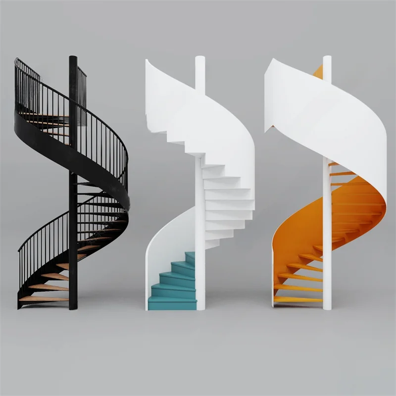 steel spiral stone staircase new design steel  railing