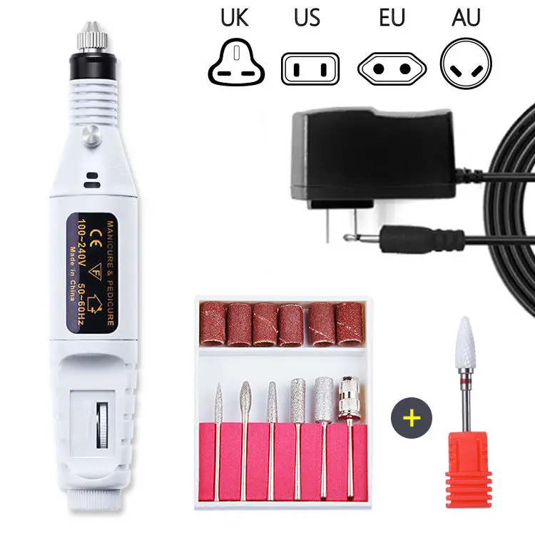 Professional Electric Nail Drill Machine Nail Files Pen Pedicure 7 Bits MillingUV LED Gel Polish Remover Nail Art Manicure Tool