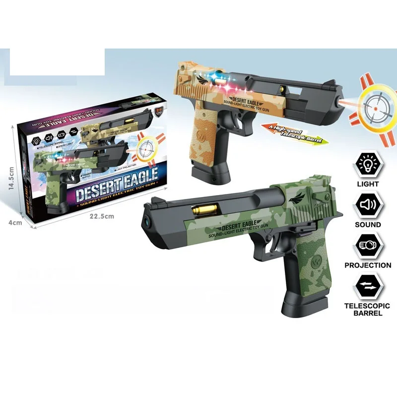 Hot sale light model gun plastic shooting target pistol electric boys battery operated gun children holiday gifts