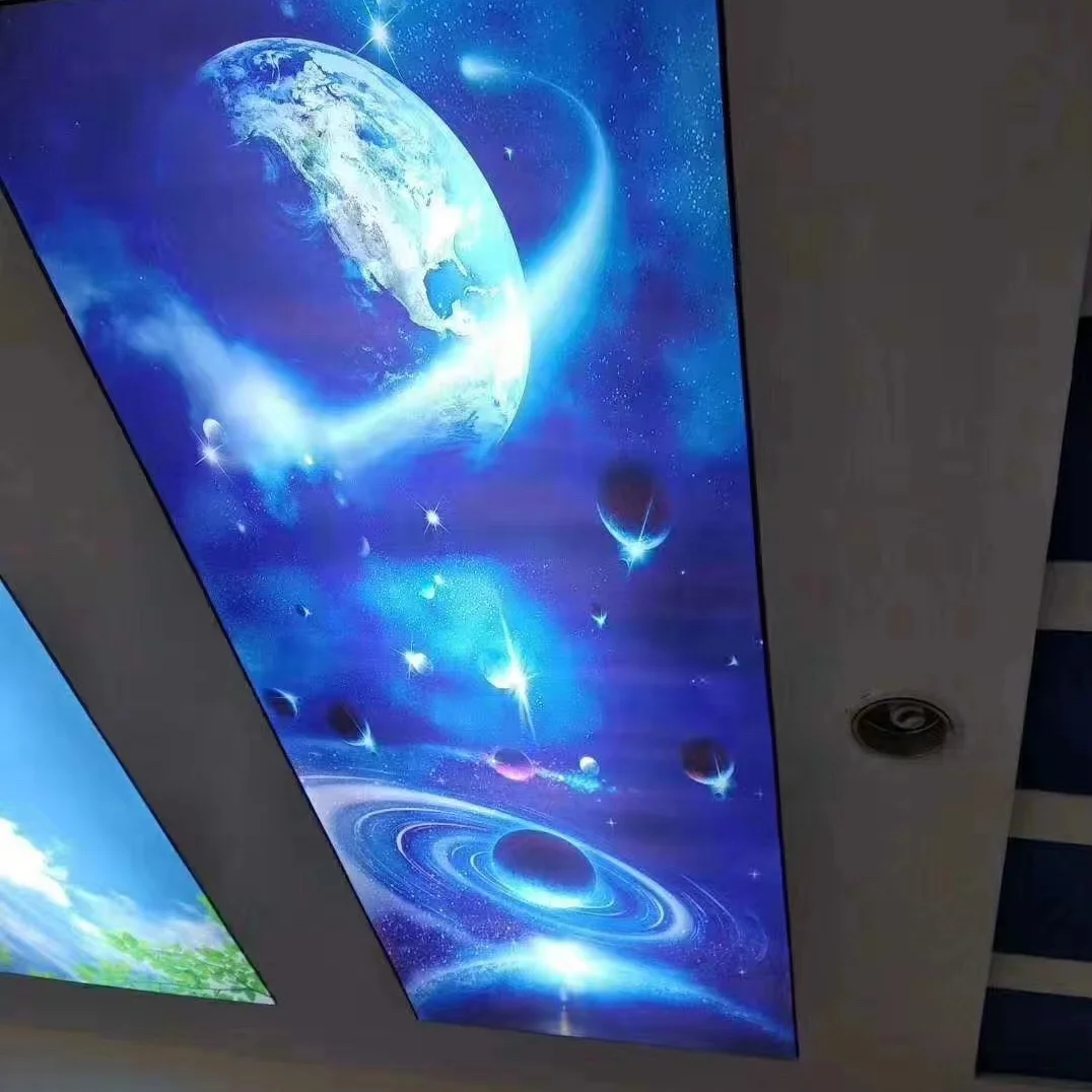 ZHIHAI trees and flowers artificial translucent pvc stretch film p.o.p design false ceiling