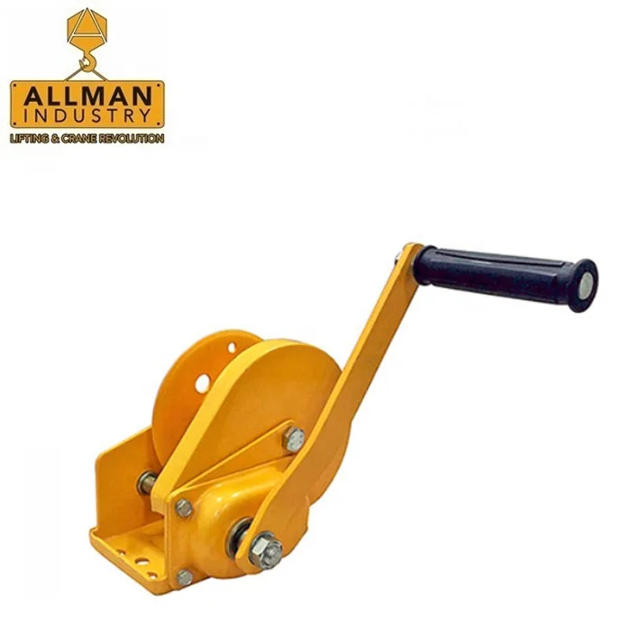 ALLMAN factory price brake hand winch with 5m wire rope winch