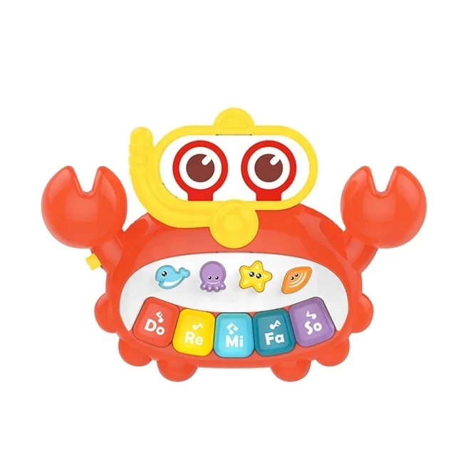 Crab Shape musical instruments 6 month old light up piano keyboard toys for baby early educational