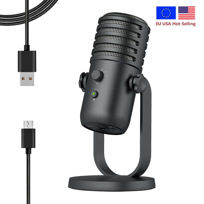 USB Microphone Computer Detachable Stand Detachable for Musical Instrument Recording Podcasting YouTube Karaoke Gaming Media