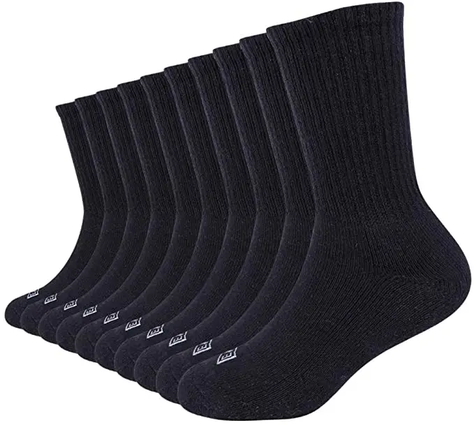 
180tian 10 P Pack Unisex Kids Cotton Cushion Crew Low cut and No show Bed Socks Stockings 