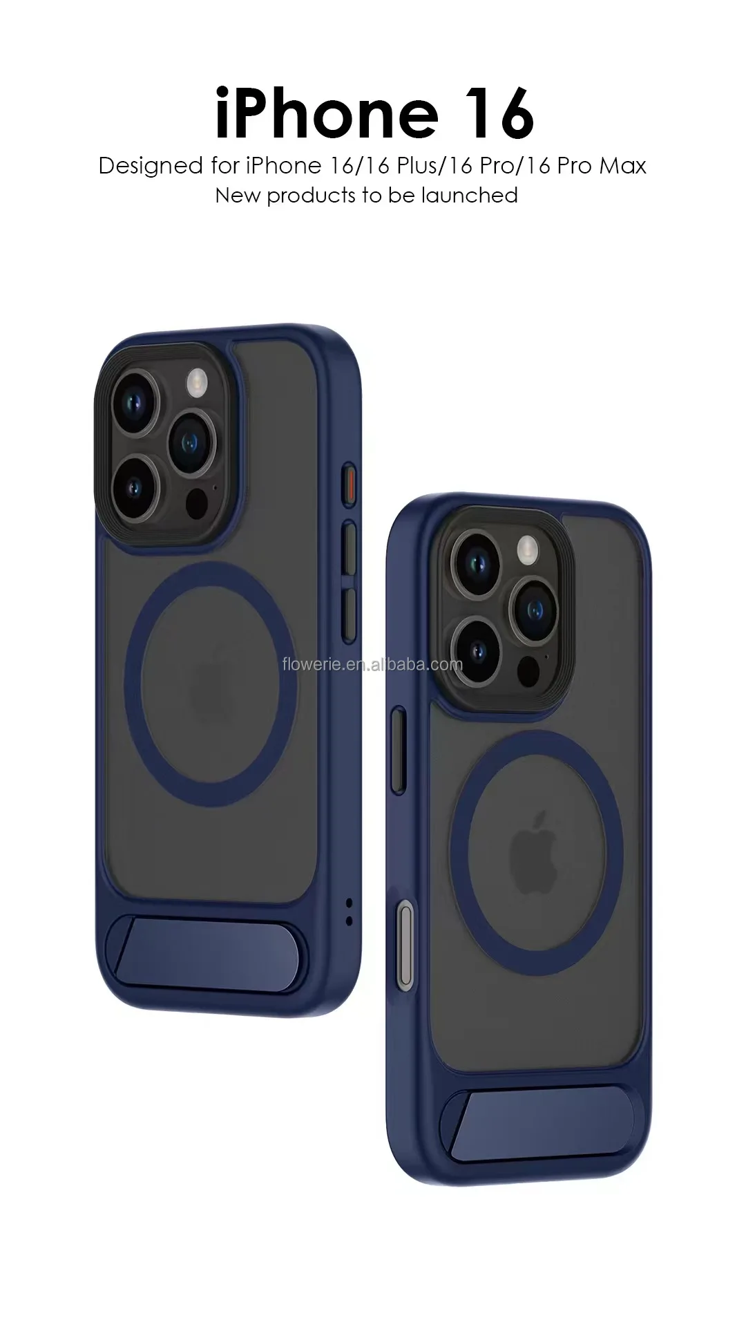 Desert gold transparent back TPU PC Combo Metal Stand holder Shockproof Matte Phone Case Luxury Cover for iPhone 16 Pro Max