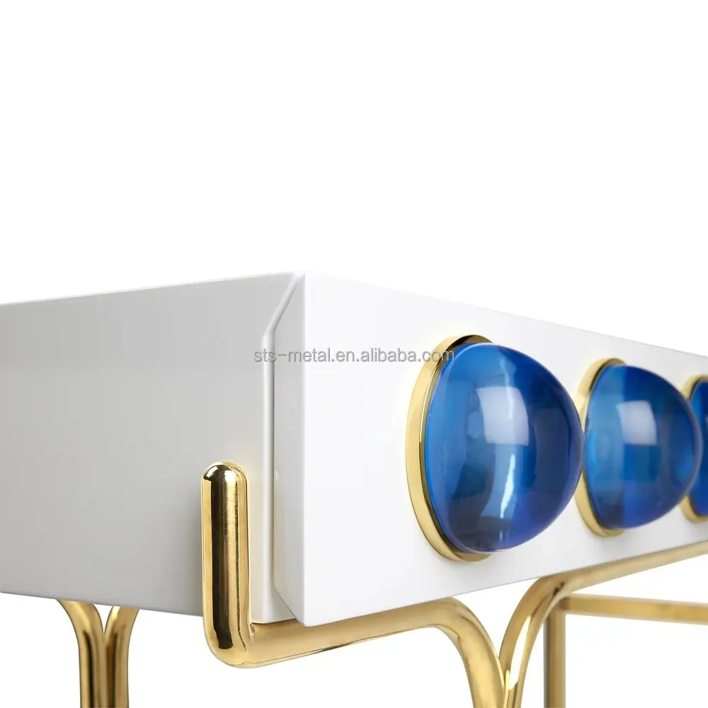 Современный Стильный Глянцевый консоль Jonathan Adler белый лаковый золотой Латунный металлический каркас для прихожей столик макияжа