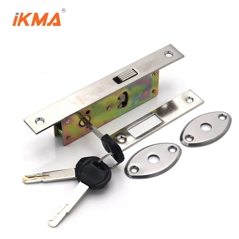 Stainless steel panel latch mortise entry door lock dead bolt security mortise  door locks with key