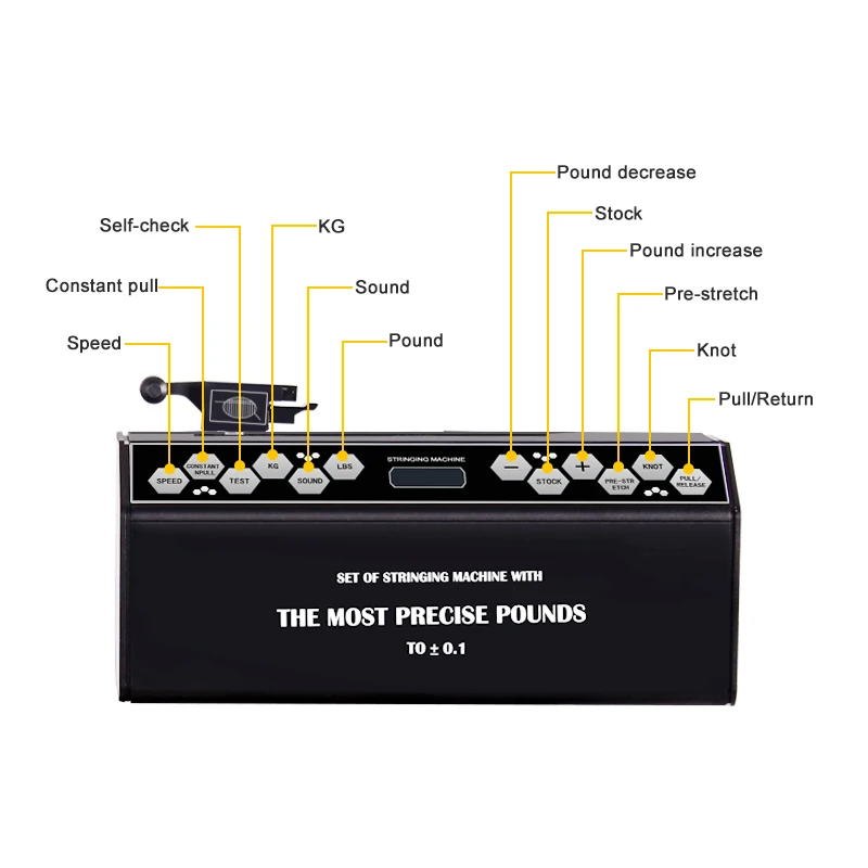 High Quality Electronic String Tensioner Head Computer S8198 Racket Stringing Machine