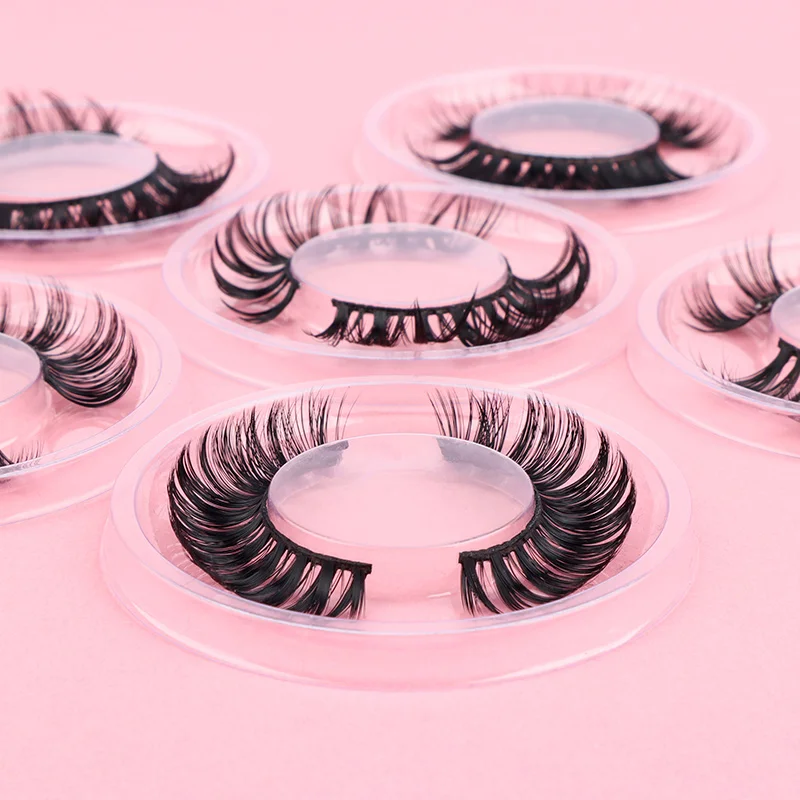 Hollyren Handmade Lash Strips Private Label Russian Striplashes d Curl Vegan Cruelty Free Lashes Cat Eye Lash
