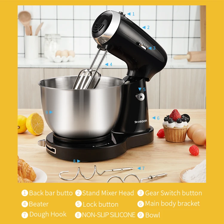 Mixing Beater & Splash Guard for Baking Cake Cookie Tilt-Head Kitchen Stand Mixers Home Baking Electric Stand Mixer