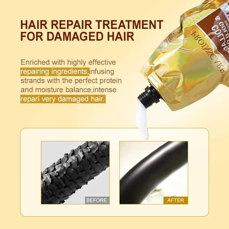Hair Treatment Mask Collagen Protein Dry Damaged Colored Permed Hair Deep Repair Hair Mask