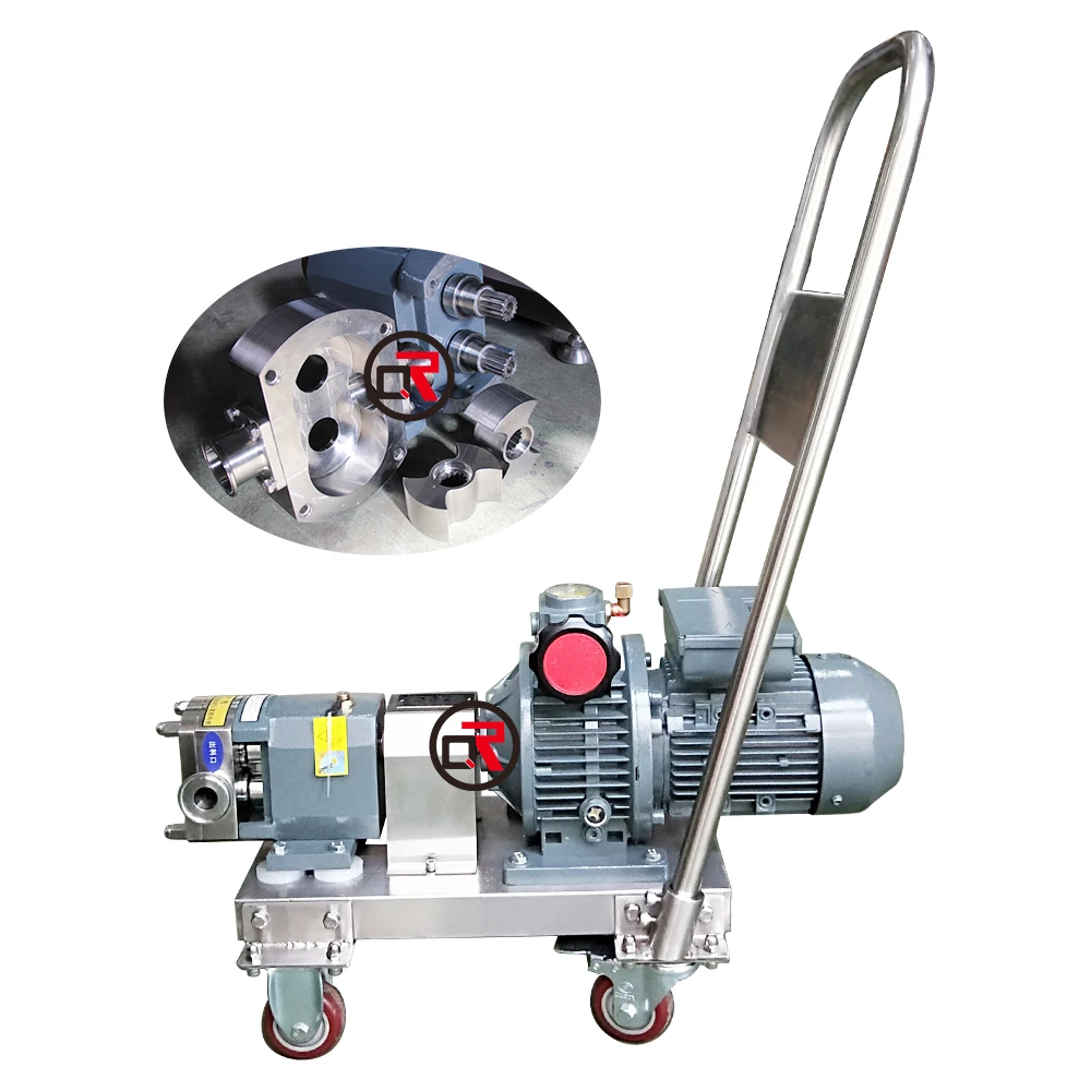 high viscosity liquid transfer stainless steel food grade high viscousity rotary lobe pump