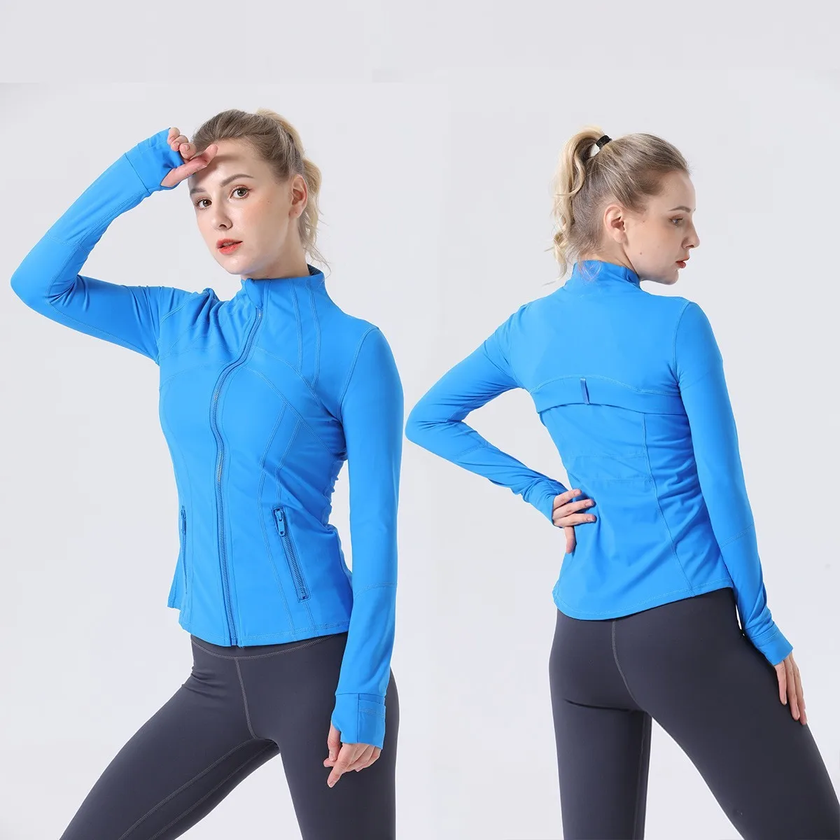 Outdoor Workout Fitness Yoga Top Long Sleeve Zipper Running Coat DOPA Color Workout Yoga Jackets Women