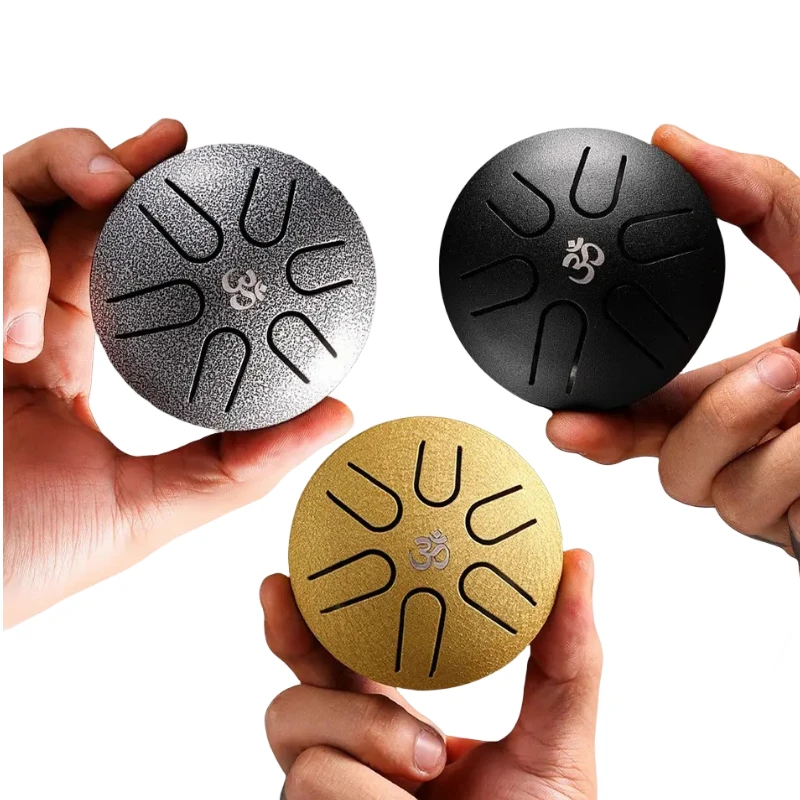 wholesale Mini Music Instrument Percussion 3 Inch 6 Notes Ethereal Drum Steel Tongue Drum