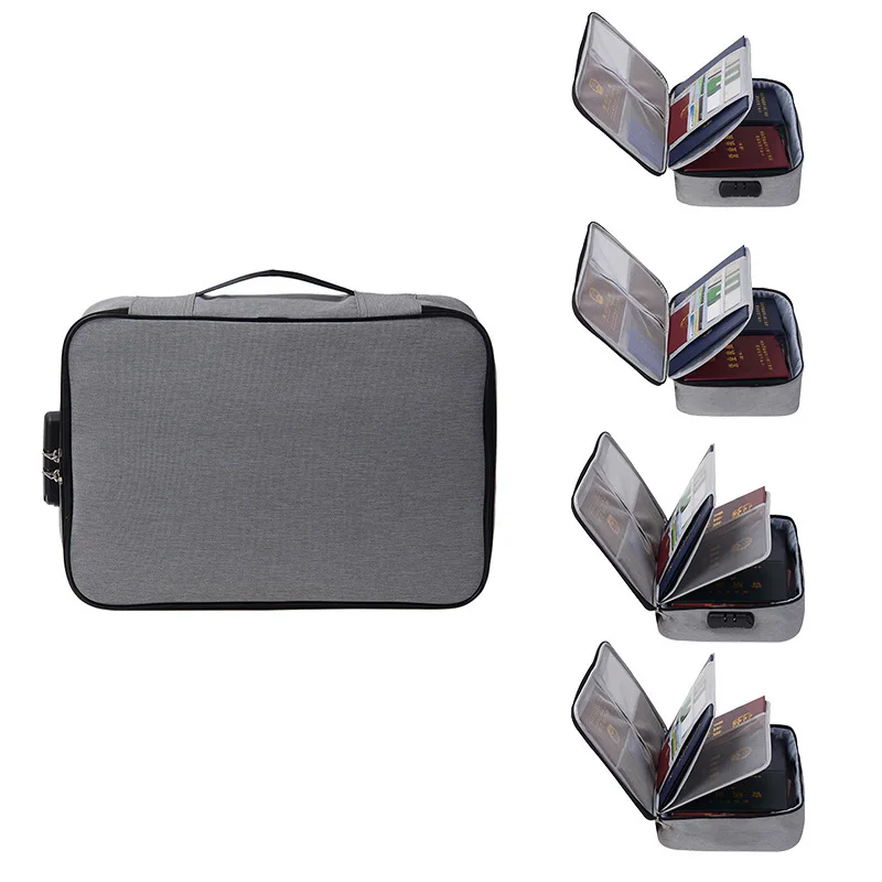 Customized document storage bag, portable travel, multi-layer passport bag, hand-held, large-capacity storage box wholesale