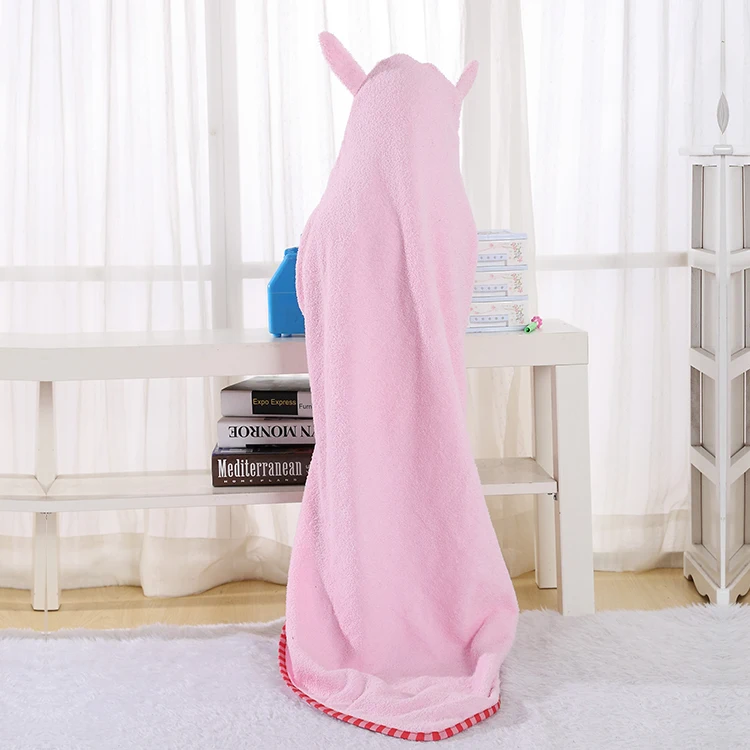 MICHLEY Fast Shipping Girls Pink Bath Robe Kids Easter Gift 100%Cotton Children Beach Towel Kids