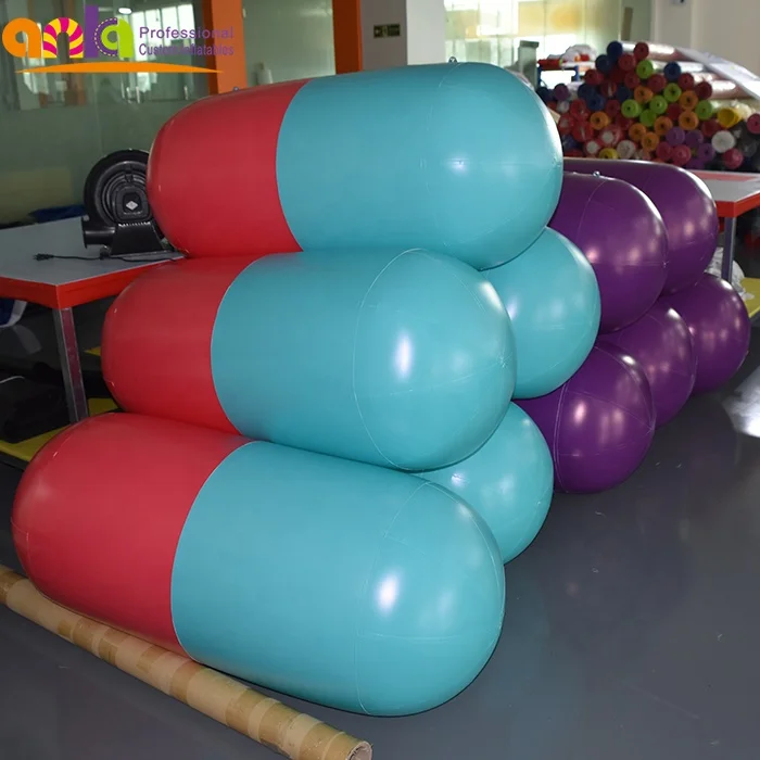 Promotional advertising inflatable pills capsule with logo