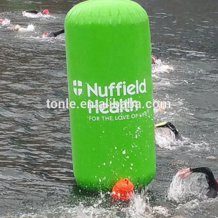 Inflatable Water Cylinder, Floating Inflatable Long Tube Water Buoy Marker for Racing
