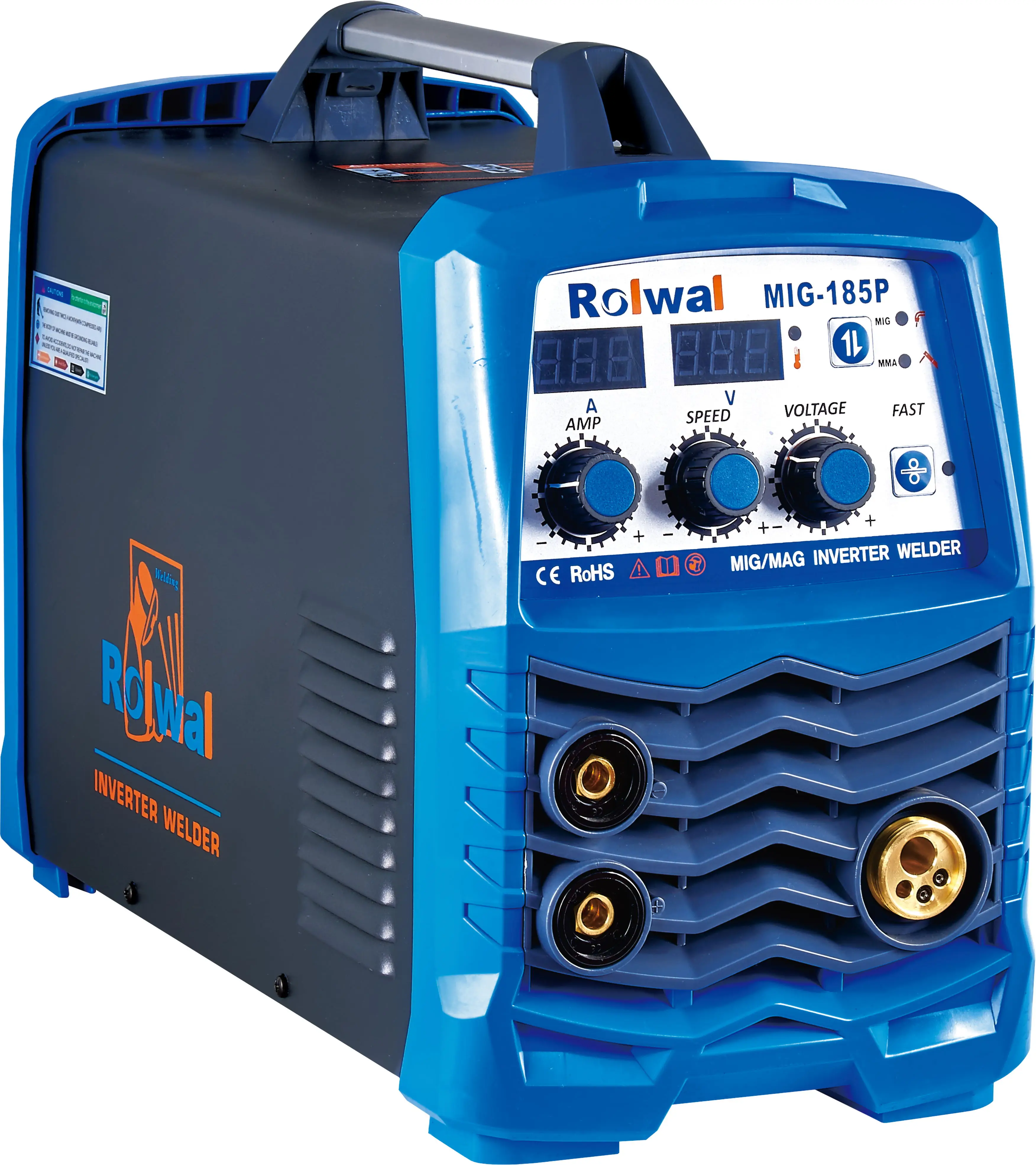 Super Rolwal Commercial MIG185 200 AC Flux Core Wire Automatic Feed Welder Welding Machine