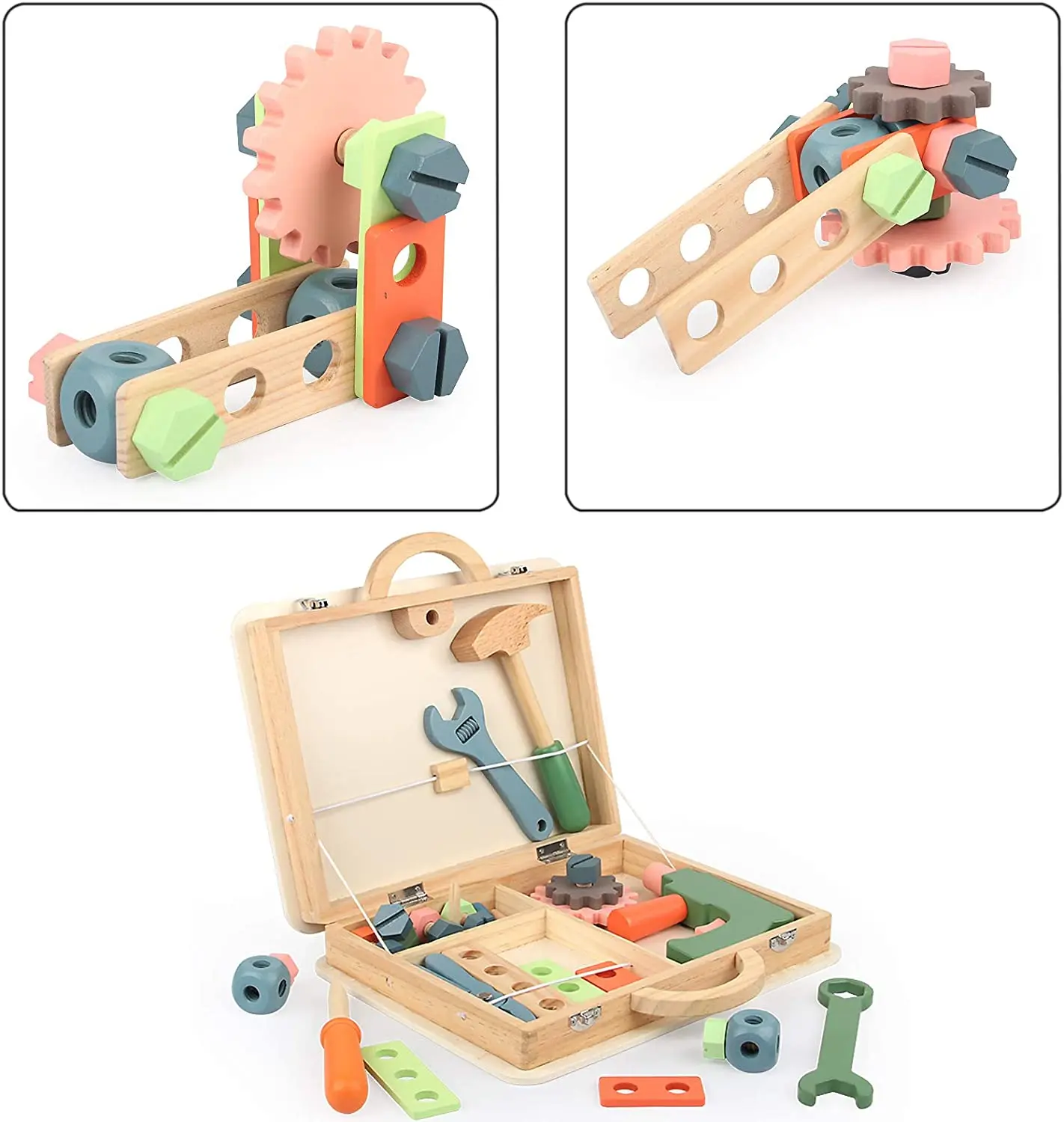 Montessori Educational Stem Construction Toys For 2 3 4 5 6 Year Old Boys Girls Sensory Kit Tools Best Birthday Gift For Kids