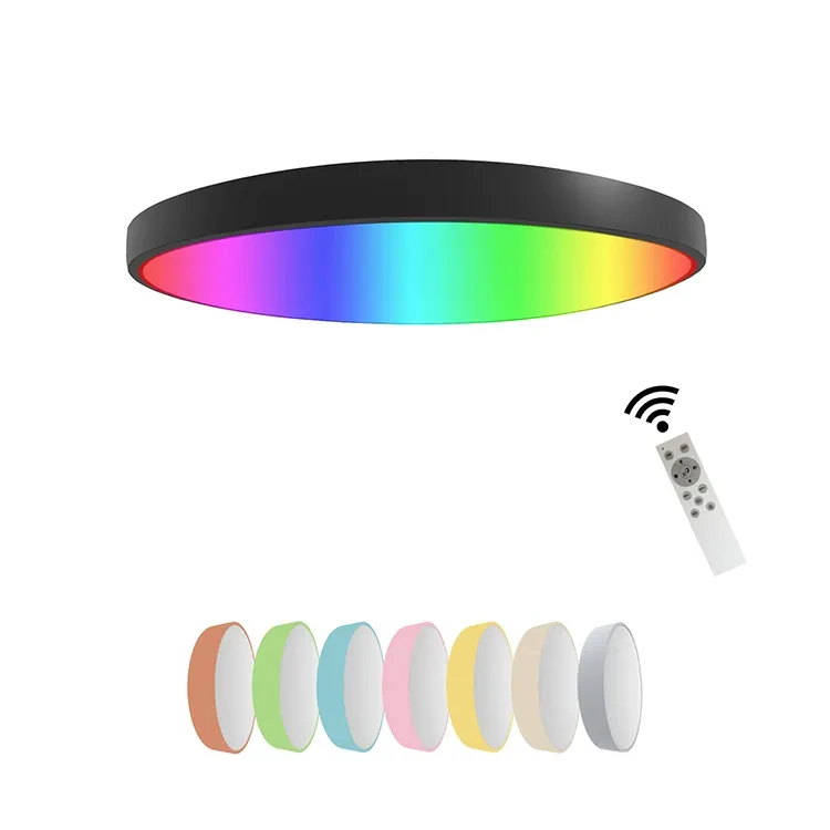 Nordic creative modern lighting graffiti wifi smart surface mount ceiling light dimmable round RGB ceiling light