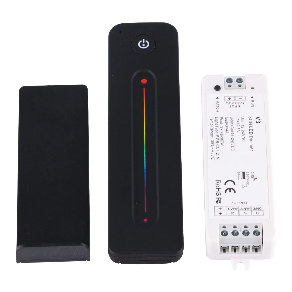 V3+R13 Touch Remote Control 3 Channel RGB LED Controller Blister Kit RF Wireless Receiver