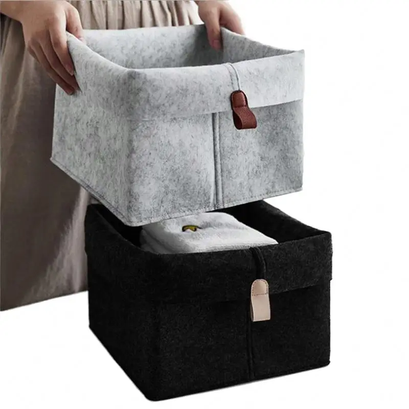 new popular foldable box felt round storage baskets